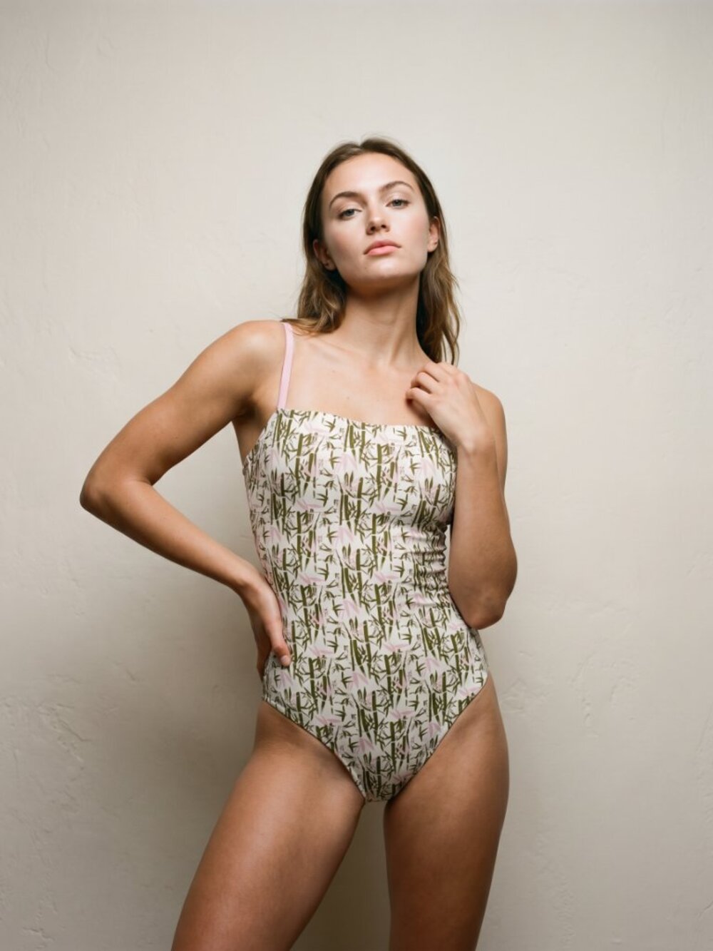 Vilebrequin Bodysuit with Green and Pink Bamboo Design